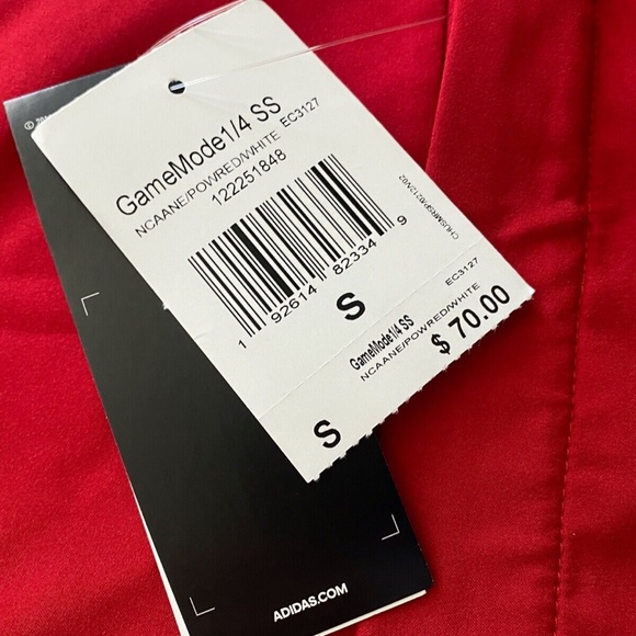 Adidas Nebraska Cornhuskers Game Mode 1/2 Zip SS Jacket EC3127 Mens Size S - Picture 2 of 3